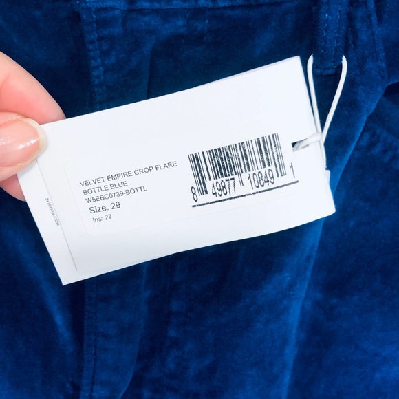 NWT 3X1 Velvet Cropped Flare Pants Stretch Size 29 - Picture 6 of 8